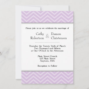 Invitaciones a la boda de Chevron Lavender