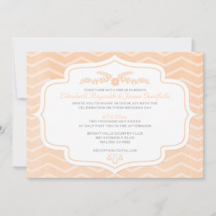 Invitaciones a la boda de Chevron Peach