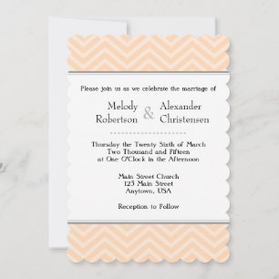 Invitaciones a la boda de Chevron Peach