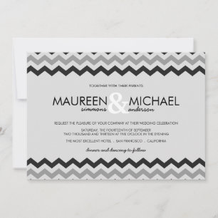 Invitaciones a la boda de Chevron Zig Zag