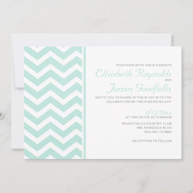 Invitaciones a la boda de Chevron Zigzag (Anverso)