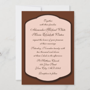 Invitaciones a la boda de chocolate marrón y beige