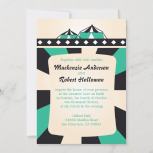 Invitaciones a la boda de circo - Negro y Verde az