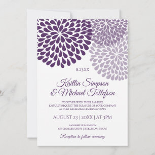 Invitaciones a la boda de ciruela, morada y lavand