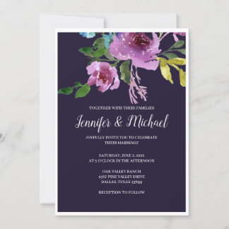 Invitaciones a la boda de ciruela naval