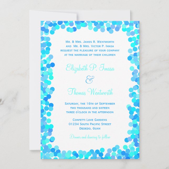 Invitaciones a la boda de Confetti (Anverso)
