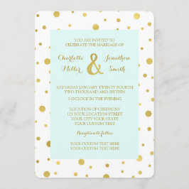 Invitaciones a la boda de Confetti de oro azul cla