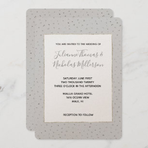 Invitaciones a la boda de Confetti de plata gris