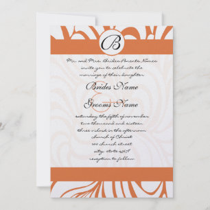 Invitaciones a la boda de Coral Rosa Swirls
