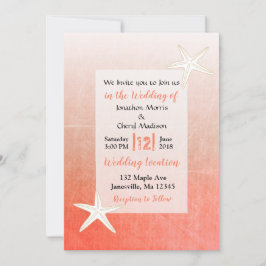 Invitaciones a la boda de Coral Starfish Beach