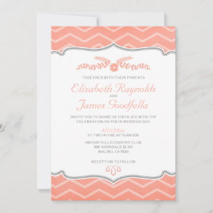 Invitaciones a la boda de Coral Zigzag