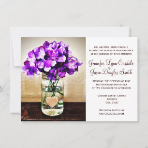 Invitaciones a la boda de Country Mason Jar Hydran