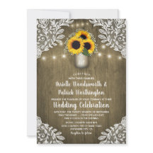 Invitaciones a la boda de Country Sunflower Mason