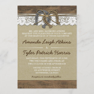 Invitaciones a la boda de Cowboy Western Horseshoe