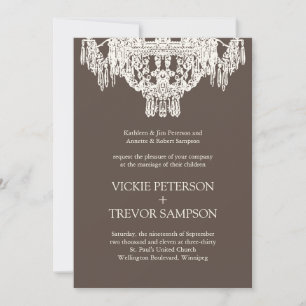 Invitaciones a la boda de Crema y Lámpara Marrón