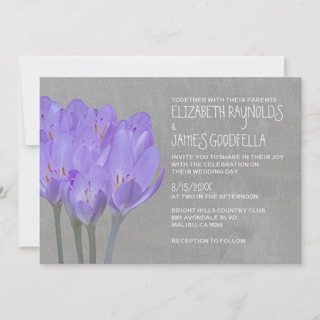 Invitaciones a la boda de Crocus (Anverso)