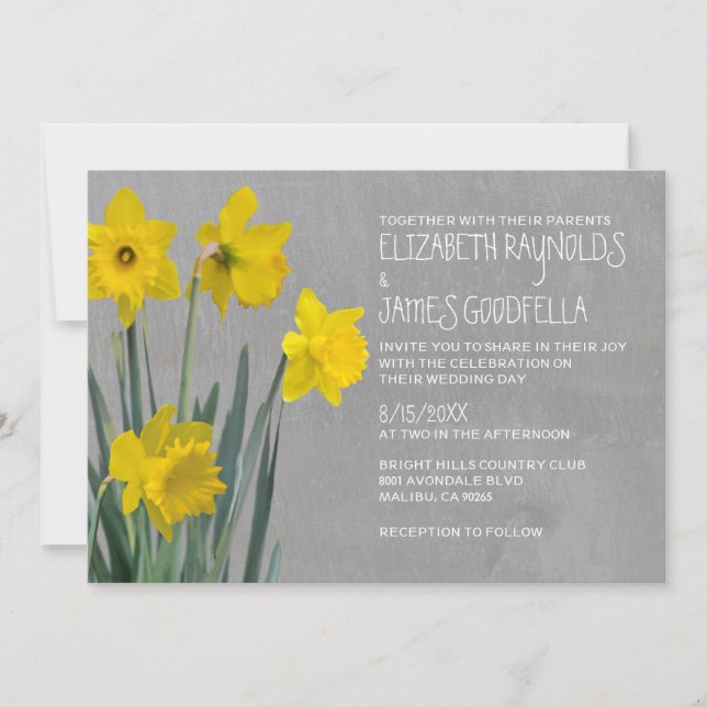 Invitaciones a la boda de Daffodil (Anverso)
