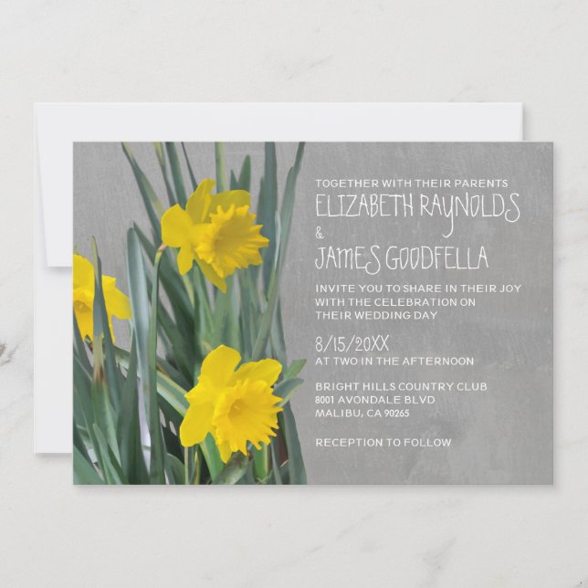 Invitaciones a la boda de Daffodils (Anverso)