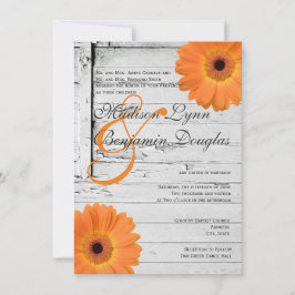 Invitaciones a la boda de Daisy Naranja de Madera 