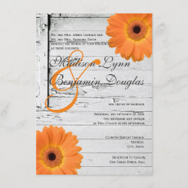 Invitaciones a la boda de Daisy Naranja de Madera 