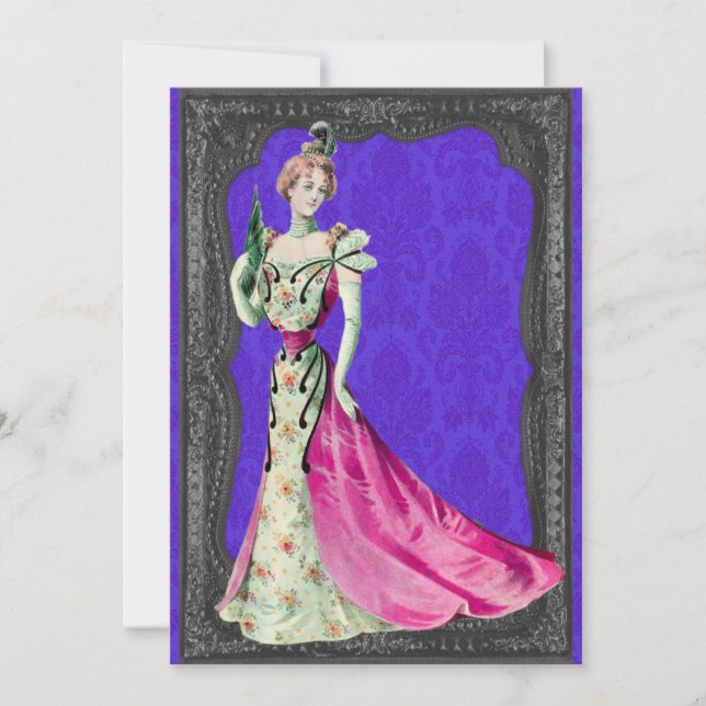 Invitaciones a la boda de damas victorianas (Anverso)