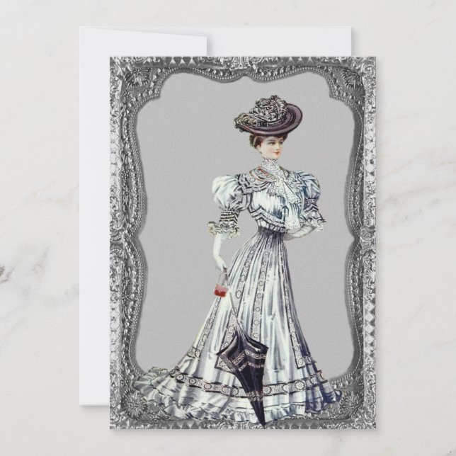 Invitaciones a la boda de damas victorianas (Anverso)