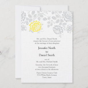 Invitaciones a la boda de Damasco Amarillo Y Gris