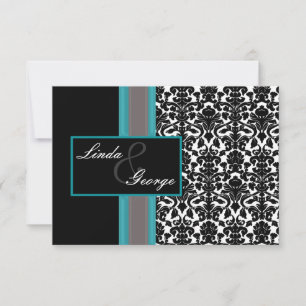 Invitaciones a la boda de Damasco Blanco Aqua