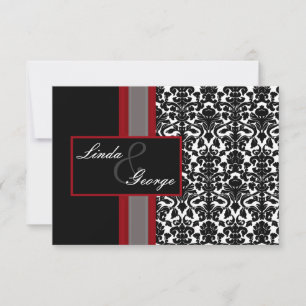 Invitaciones a la boda de Damasco Blanco Rojo