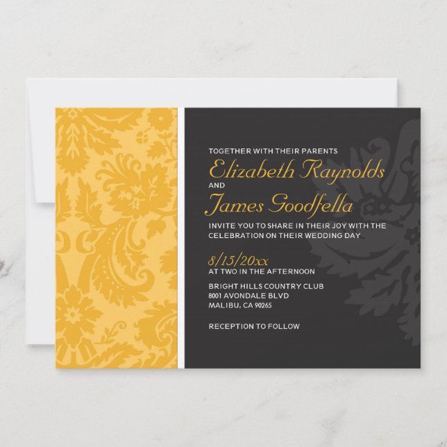 Invitaciones a la boda de Damasco de Oro (Anverso)