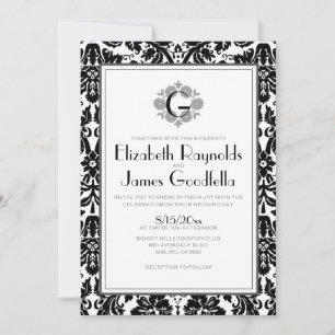Invitaciones a la boda de Damasco en Monograma Bla