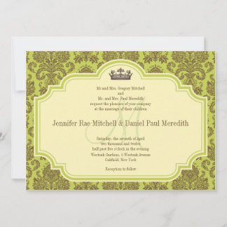Invitaciones a la boda de Damasco Marrón Monograma
