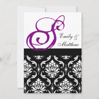 Invitaciones a la boda de Damasco Monogramas morad