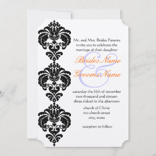 Invitaciones a la boda de Damasco Negro