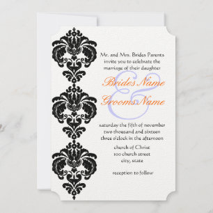 Invitaciones a la boda de Damasco Negro