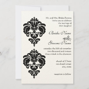 Invitaciones a la boda de Damasco Negro