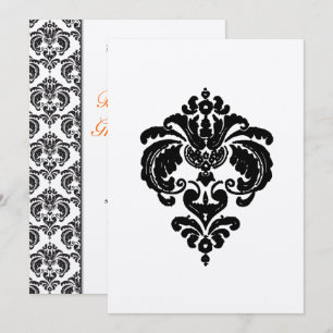 Invitaciones a la boda de Damasco Negro