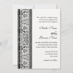 Invitaciones a la boda de Damasco Negro