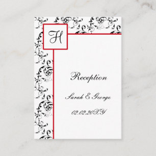 Invitaciones a la boda de Damasco Negro Rojo