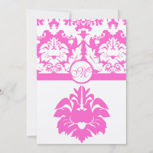 Invitaciones a la boda de Damasco Rosado de Fuchsi
