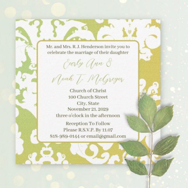 Invitaciones a la boda de Damasco Verde (Subido por el creador)