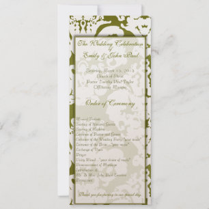 Invitaciones a la boda de Damasco Verde