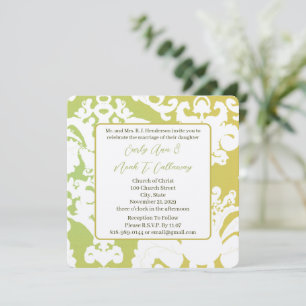Invitaciones a la boda de Damasco Verde