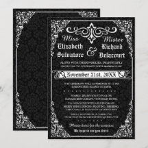 Invitaciones a la boda de Damask en Black Gothic V