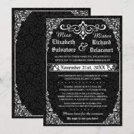 Invitaciones a la boda de Damask en Black Gothic V