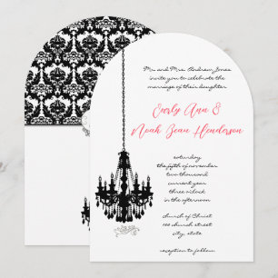 Invitaciones a la boda de Damask en la lámpara de