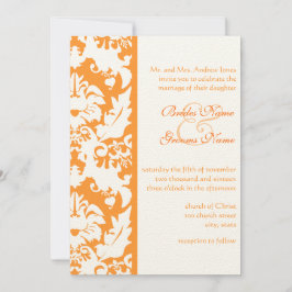 Invitaciones a la boda de Damask naranja
