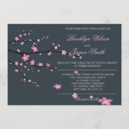 Invitaciones a la boda de Dark Cherry Blossom