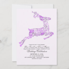 Invitaciones a la boda de Deer Purple Woodland