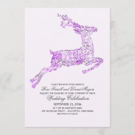 Invitaciones a la boda de Deer Purple Woodland